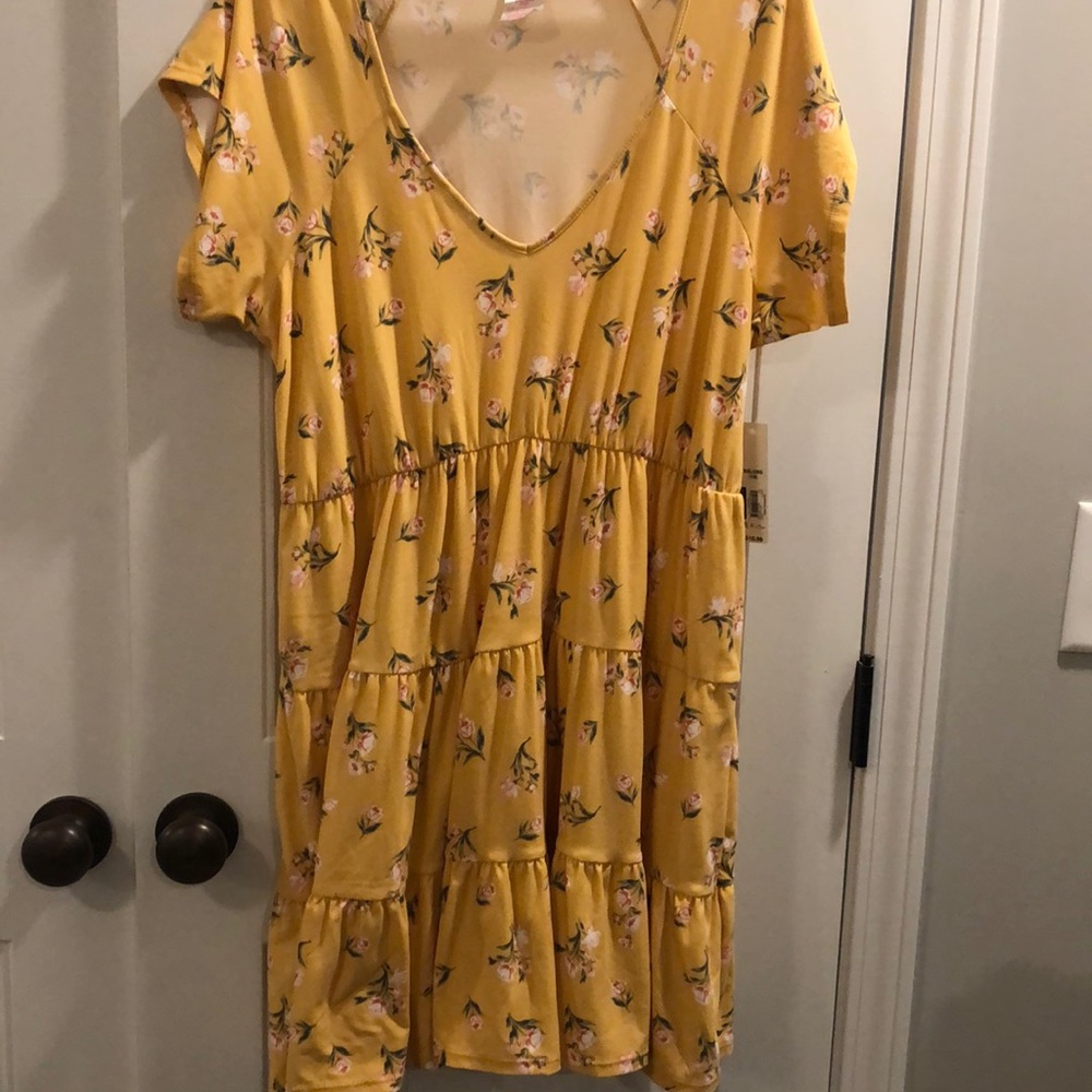 Yellow floral dress